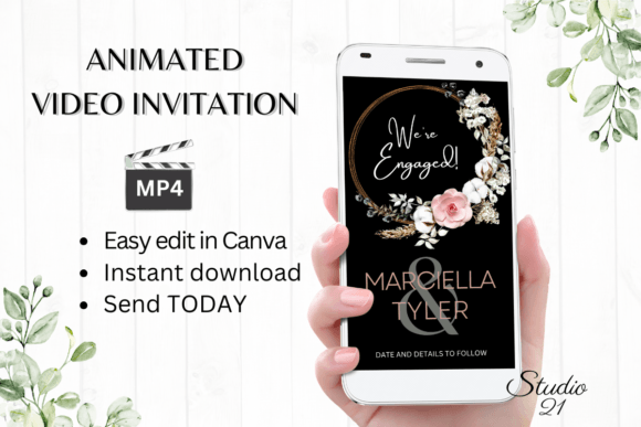 Boho Engagement Announcement W1129B: Your Instant Evite Solution