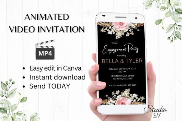 Boho Engagement Party Invite W1127: Your Digital Celebration Starter
