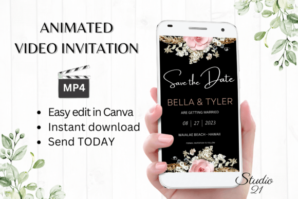 Boho Save the Date Announcement W2127: Effortless Elegance