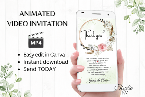 Boho Wedding Thank You W9128TU: A Digital Designer's Dream