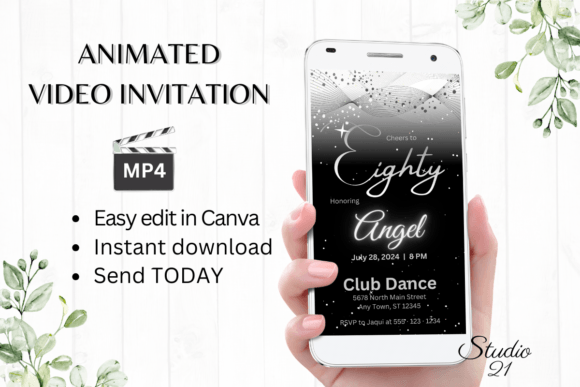 Celebrate in Style: The 80 Birthday Invitation & Video Template