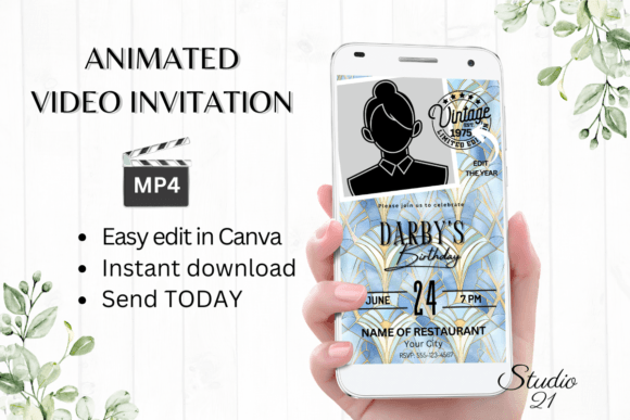 Charm in a Click: The Digital Vintage Birthday Invitation