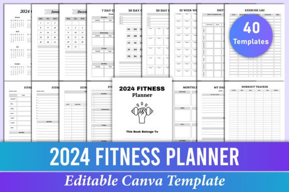 Design Your Best Year: The 2024 Fitness Planner Canva Templates
