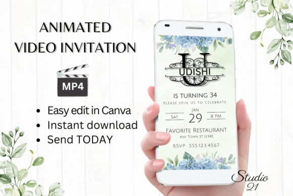 Digital Invitation (Monogram Letter U): Animated Style Guide