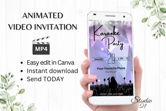 Electronic Karaoke Party Invitation: Instant Digital Fun