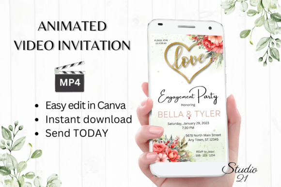 Floral Engagement Party Invite W1130: A Designer's Deep Dive