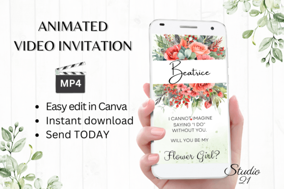 Floral Flower Girl Proposal W3136FG: A Whimsical Display Typeface