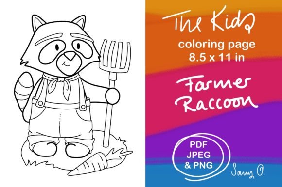 Raccoon Farmer Farm Coloring Pages KDP: Creative Uses
