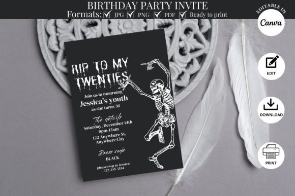 RIP to My Twenties: A Playful Font for Milestone Invites